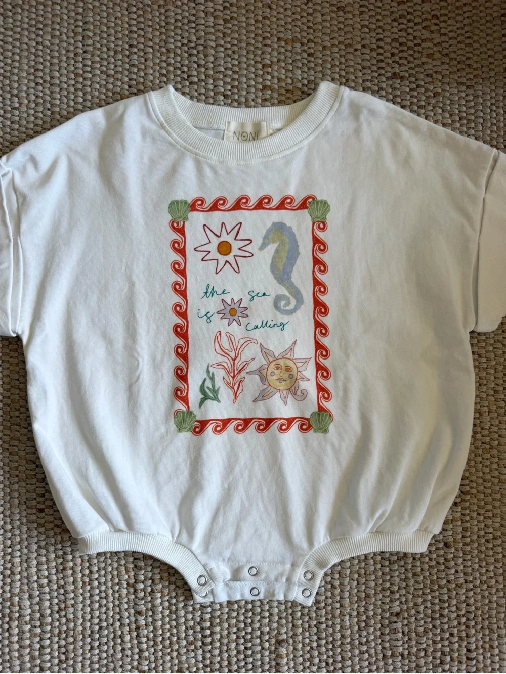 Noni “The Sea is calling” T shirt Romper Sz 3T